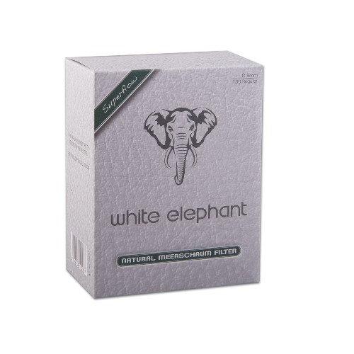 White Elephant Superflow tajtékkővel töltött pipafilter, 9 mm – 150 db